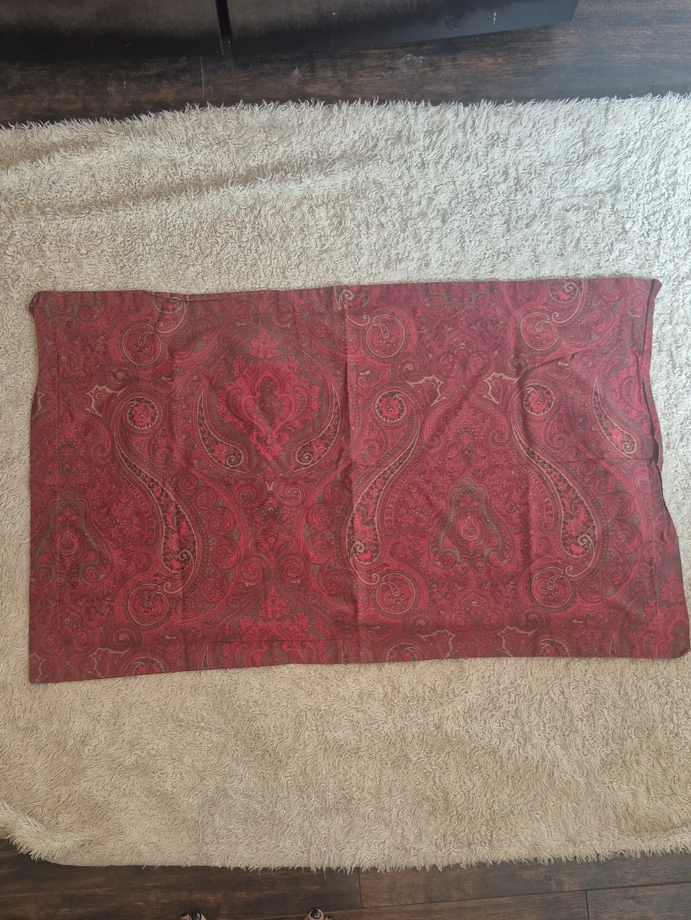 Lauren Ralph Lauren Red Paisley King Pillow Sham Vintage Bedding